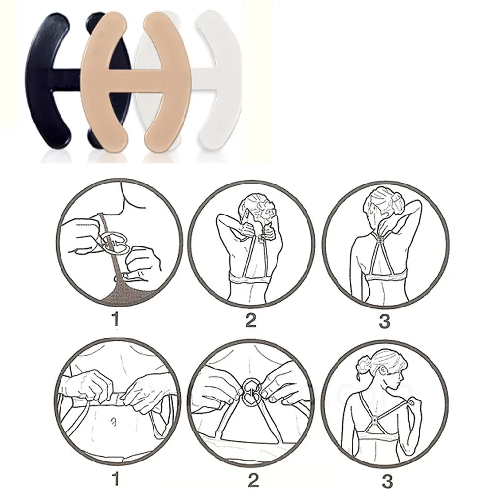 12Pc Bra Clips Perfect Lift Adjust Clasp Strap Cleavage Control Racerback Buckle