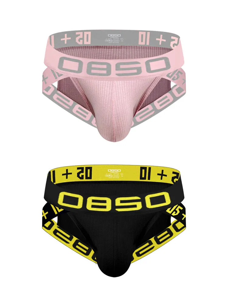 2 Pack Men's Breathable Personalized Low-Rise High-Elastic Briefs