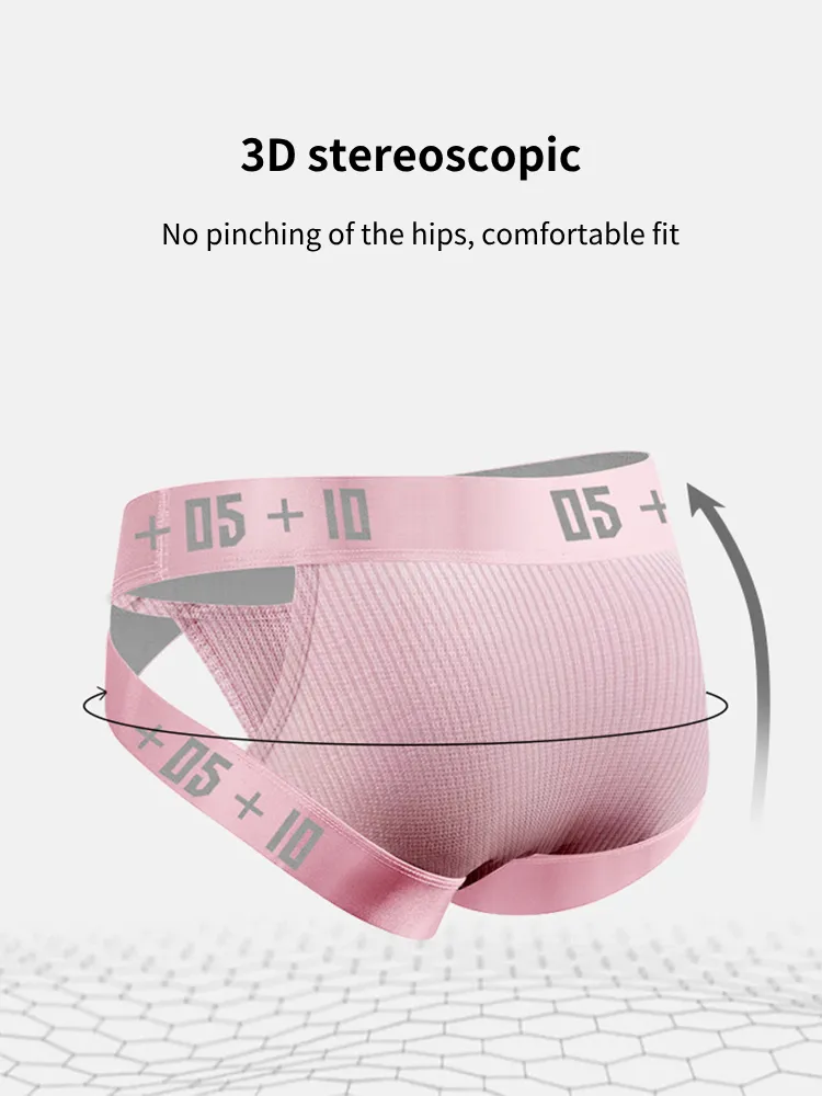 2 Pack Men's Breathable Personalized Low-Rise High-Elastic Briefs