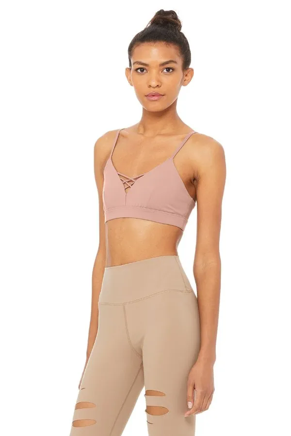 ALO YOGA // INTERLACE BRA - SMOKEY QUARTZ
