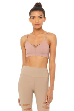 ALO YOGA // INTERLACE BRA - SMOKEY QUARTZ