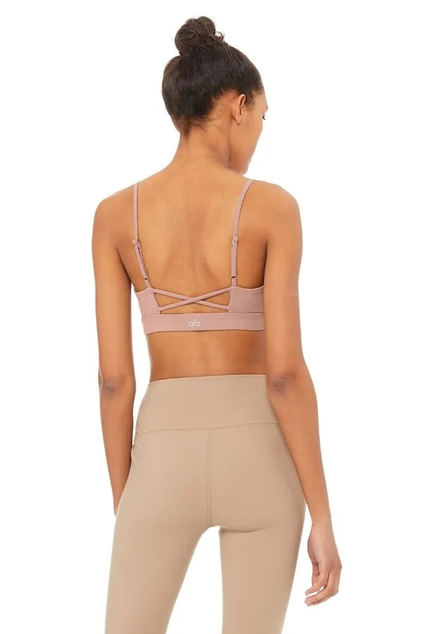 ALO YOGA // INTERLACE BRA - SMOKEY QUARTZ