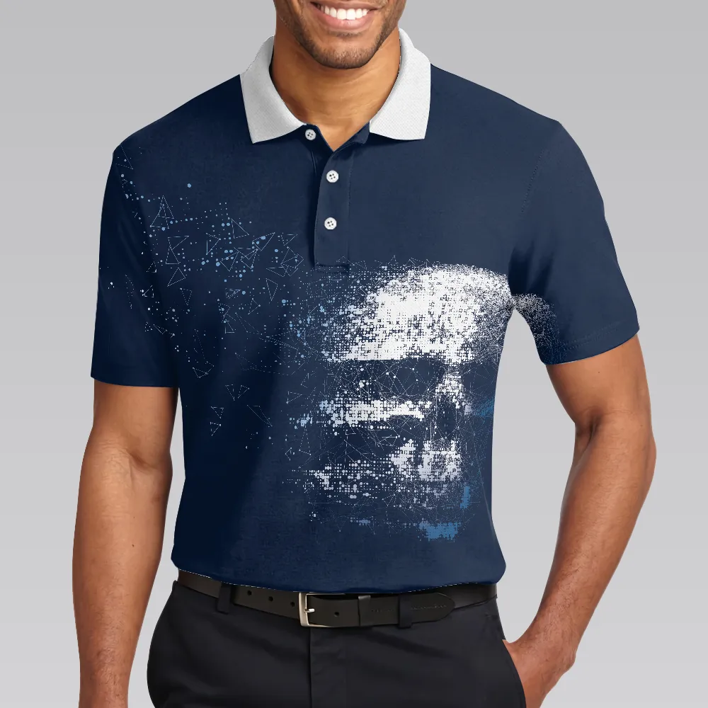 Artistic High Tech Skull Polo Shirt, Golf Shirt For Men, Gift For Golfers