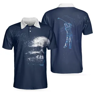 Artistic High Tech Skull Polo Shirt, Golf Shirt For Men, Gift For Golfers