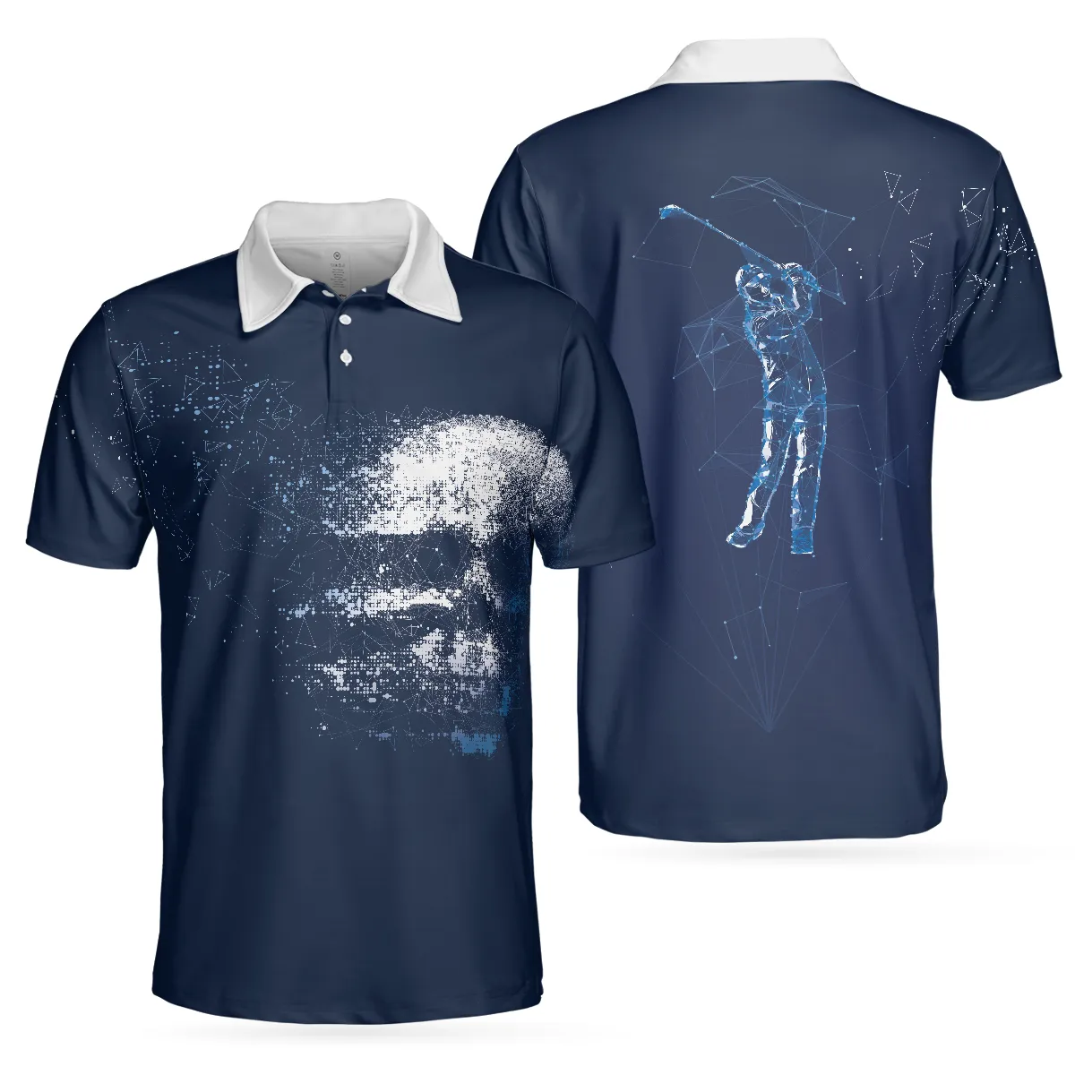 Artistic High Tech Skull Polo Shirt, Golf Shirt For Men, Gift For Golfers