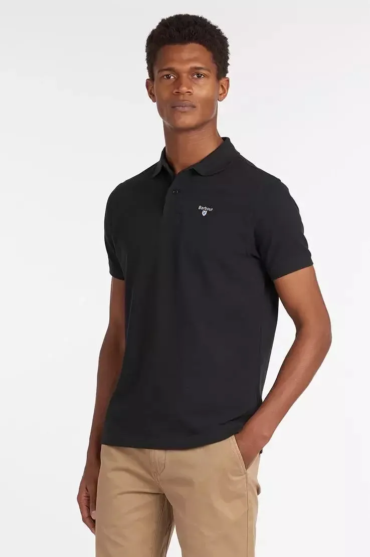 Barbour Polo Shirt Sports Polo shirt in Black MML0358BK31