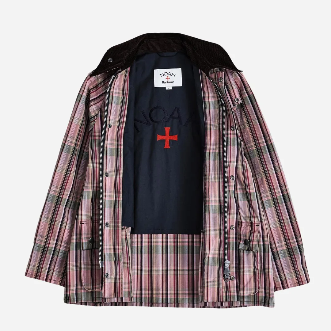 Barbour x NOAH Madras Bedale Casual Jacket (Noah Madras Pink)