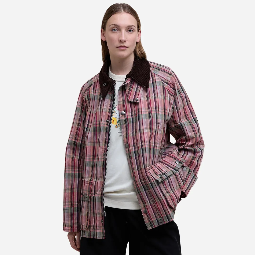 Barbour x NOAH Madras Bedale Casual Jacket (Noah Madras Pink)