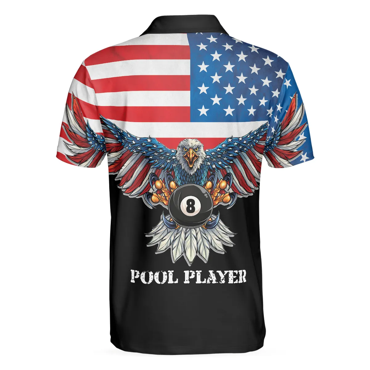 Billiards American Eagle Polo Shirt, Cool American Flag Billiards Shirt For Men, Best Billiards Gift Idea
