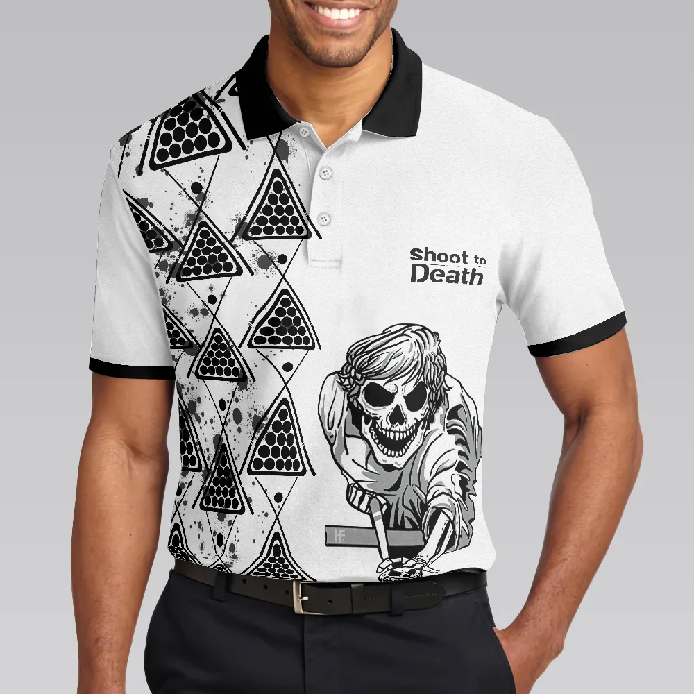 Billiards To Death Burry Me With Billiards Club Polo Shirt, Cool Skull Polo Shirt Design For Billiards Lovers