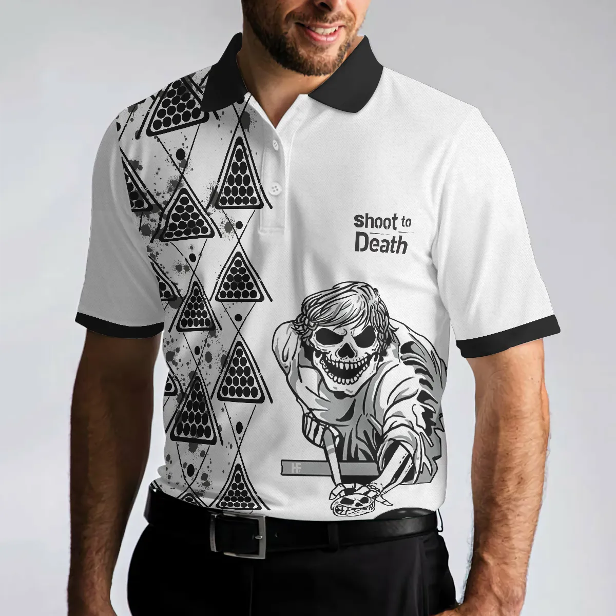 Billiards To Death Burry Me With Billiards Club Polo Shirt, Cool Skull Polo Shirt Design For Billiards Lovers