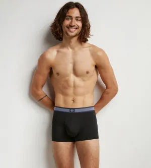 Boxer homme en coton modal à ceinture rayée Noir Dim Smart