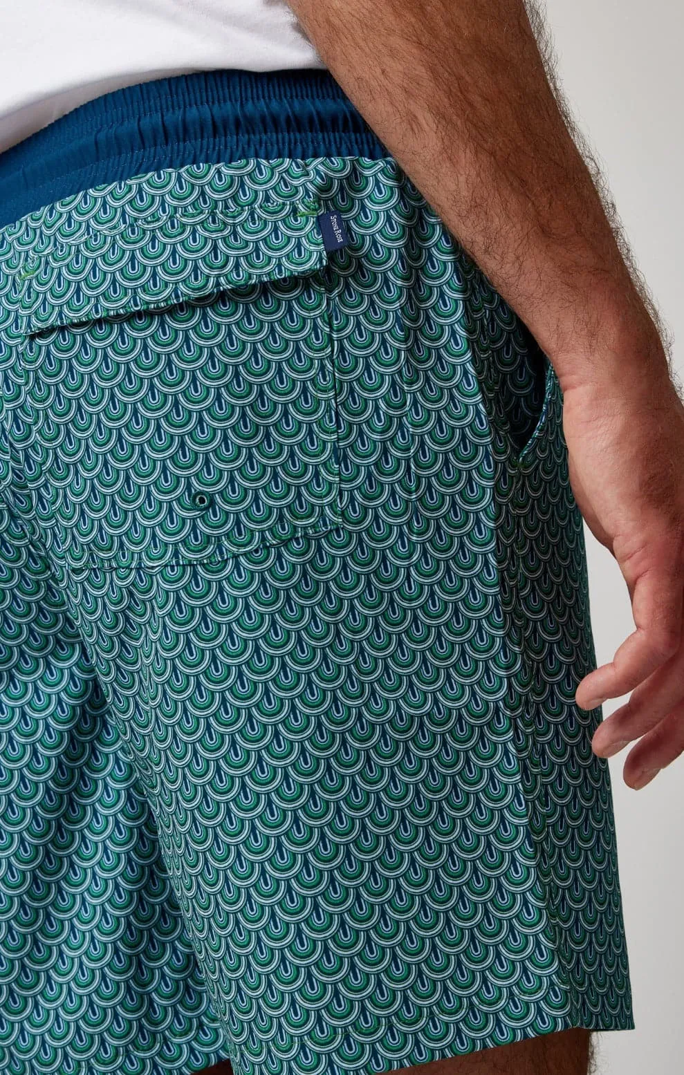 Bright Green Retro  Swim Shorts