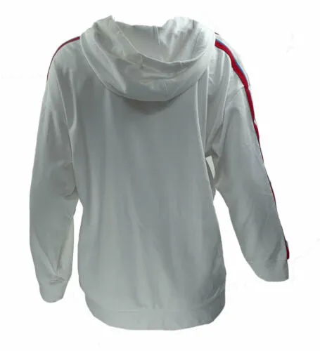 Calvin Klein Performance Women's Plus Striped Fitness Hoodie White Size 3X