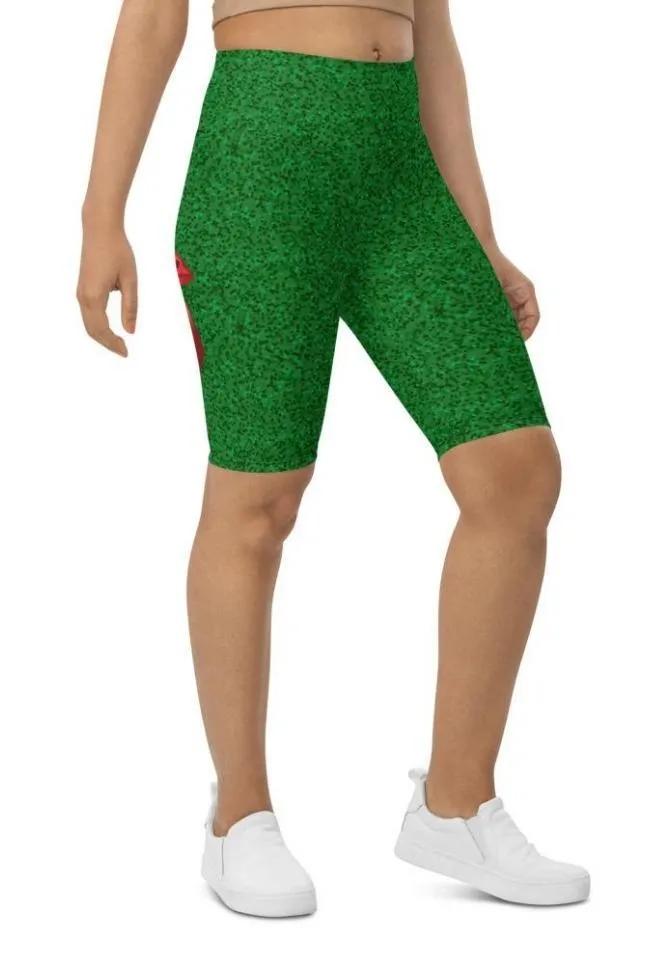 Cute Christmas Bow Biker Shorts