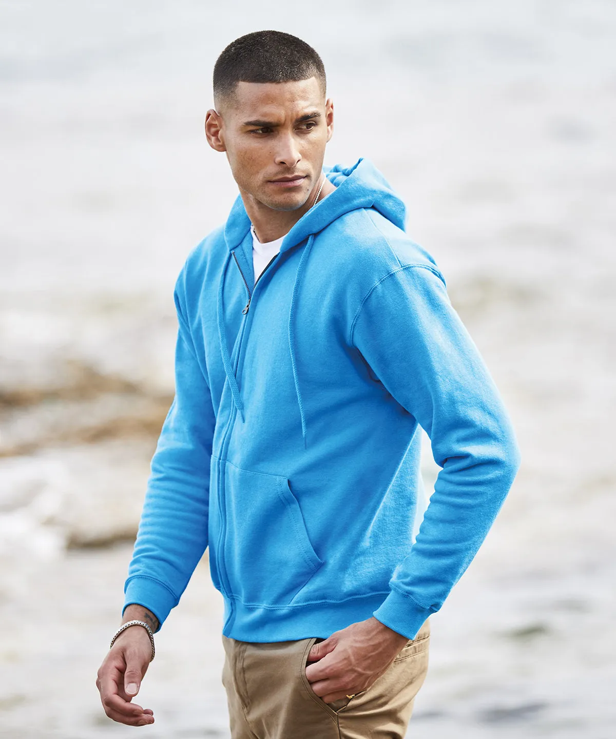 Deep Navy* - Classic 80/20 hooded sweatshirt jacket