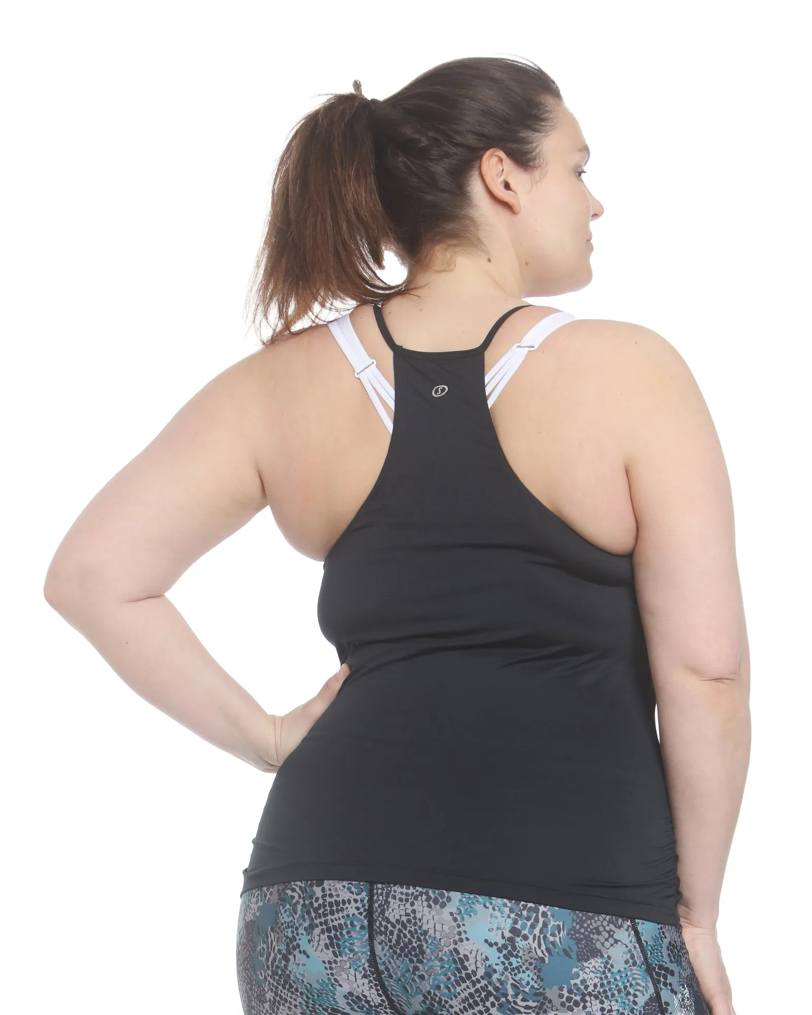 Emaline Sporty Racerback Tank | Black