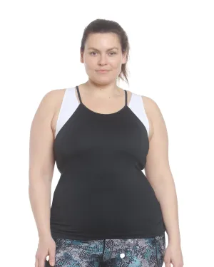 Emaline Sporty Racerback Tank | Black