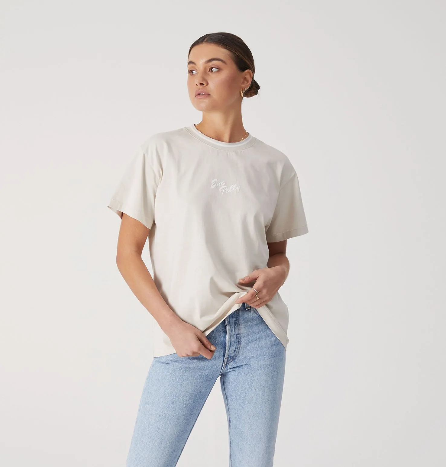 Ena Pelly Script Embroidered Tee
