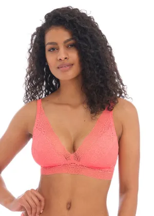 Freya Erin Non Wired Bralette, Hot Coral