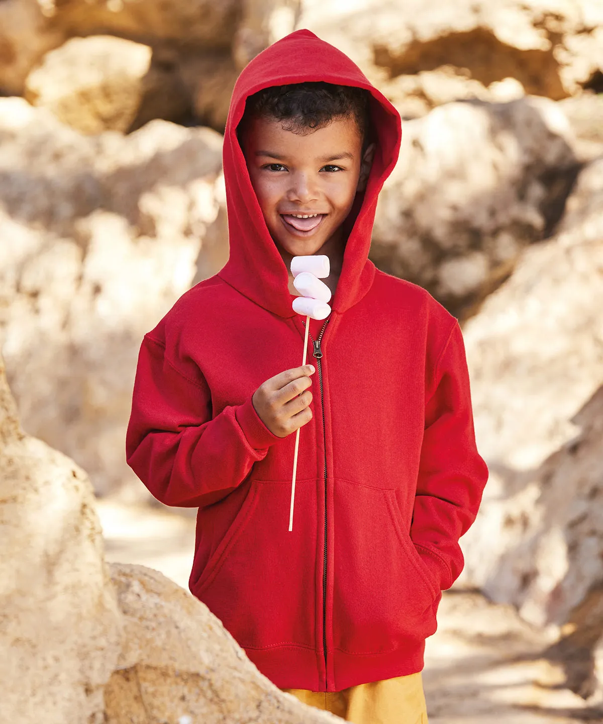 Fuchsia - Kids classic hooded sweatshirt jacket