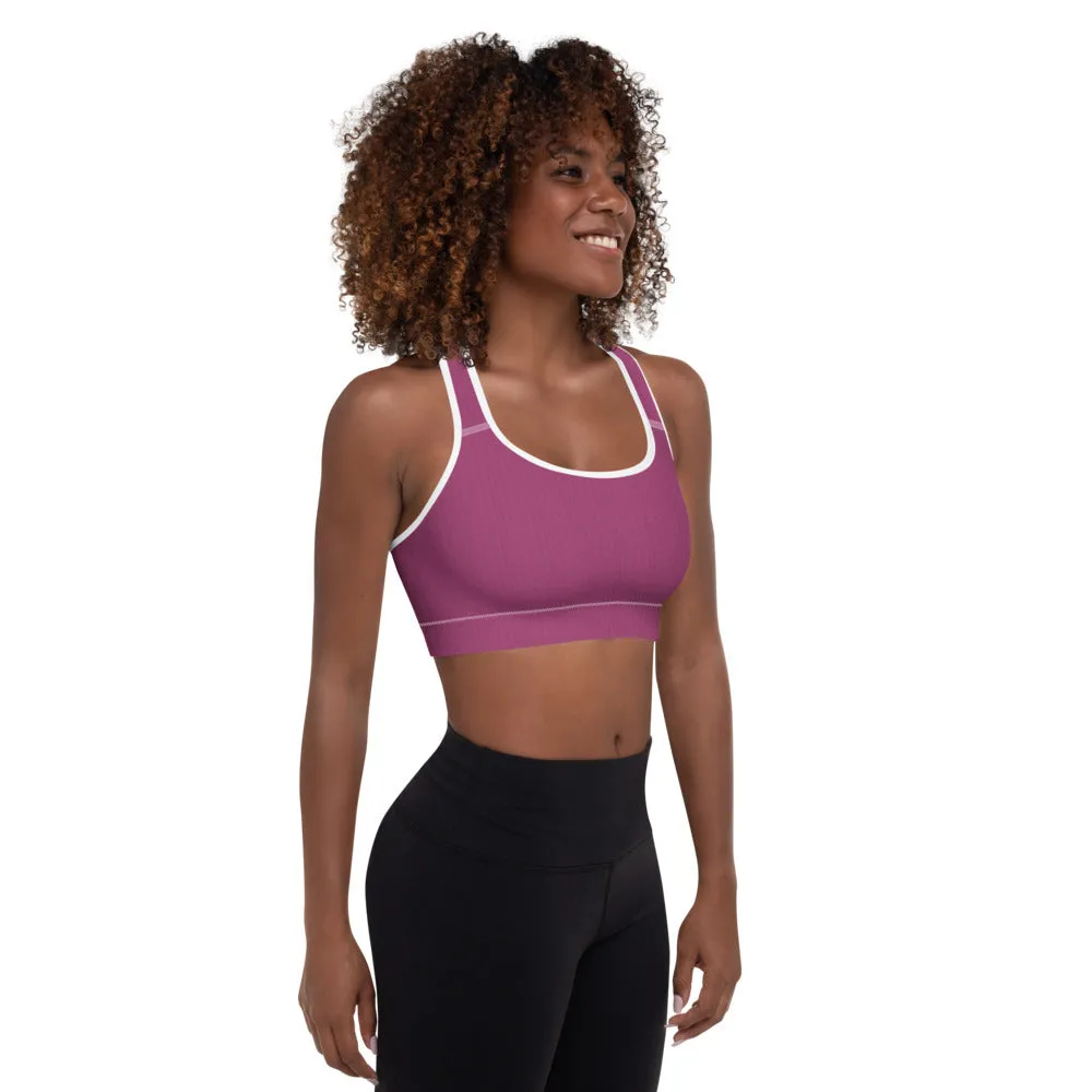 Hibiscus Purple Padded Sports Bra