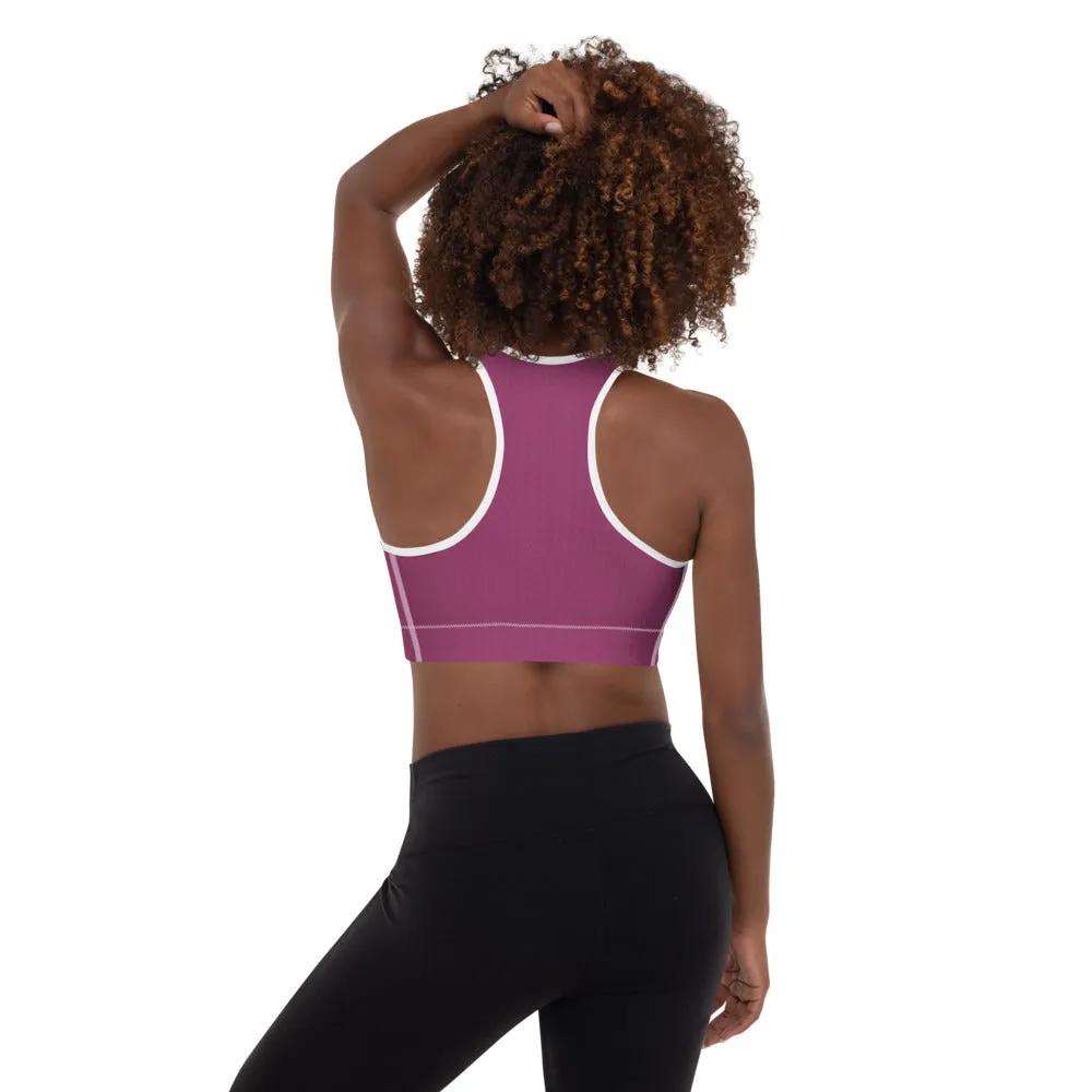 Hibiscus Purple Padded Sports Bra