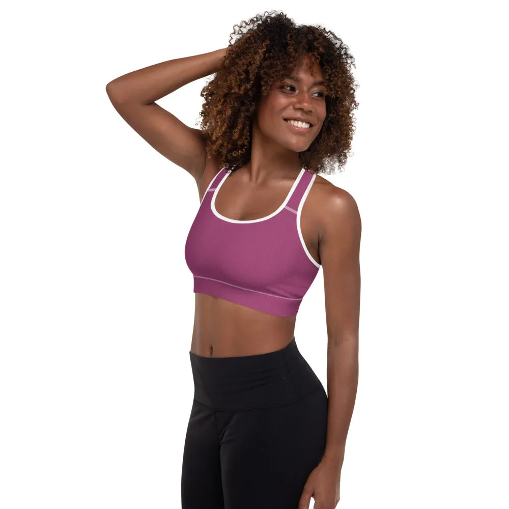 Hibiscus Purple Padded Sports Bra
