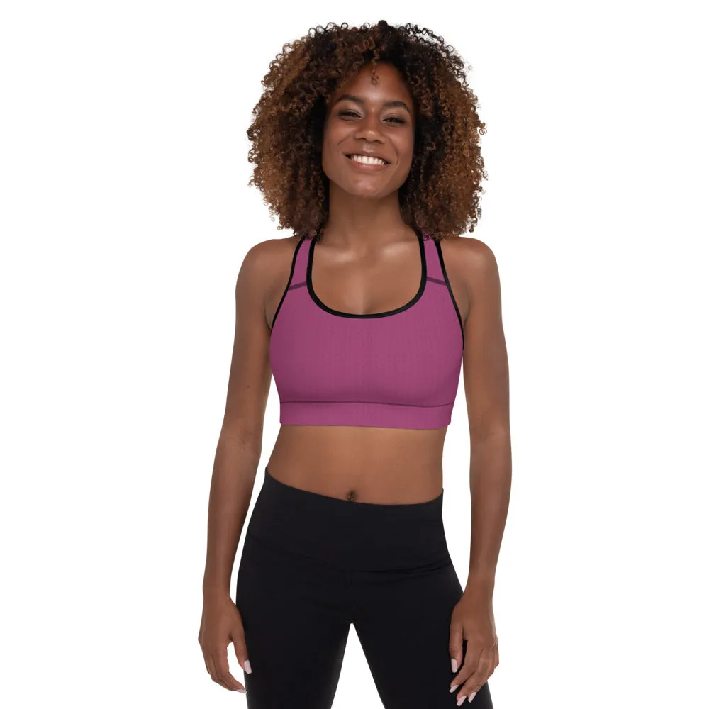 Hibiscus Purple Padded Sports Bra