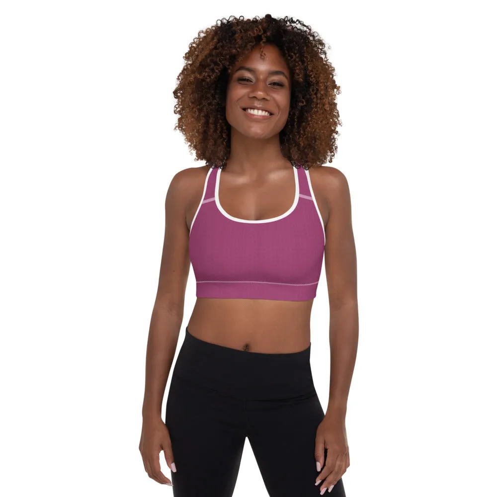 Hibiscus Purple Padded Sports Bra