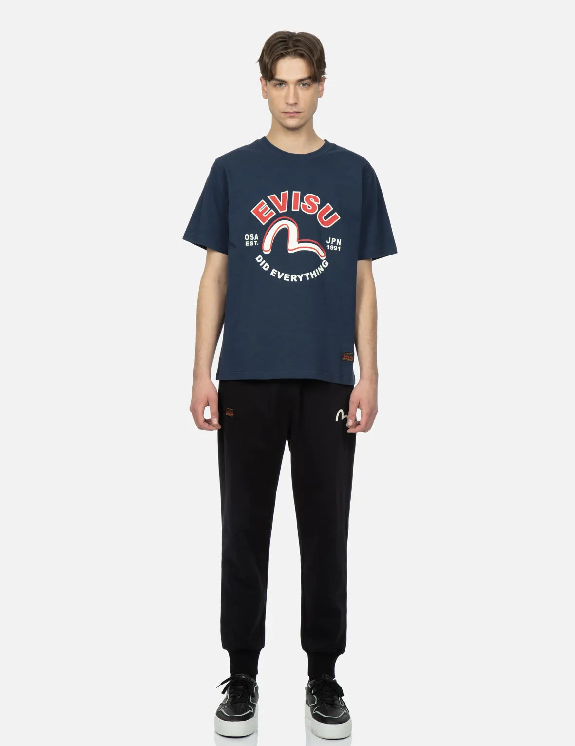 Logo and Slogan Print Sweatpants