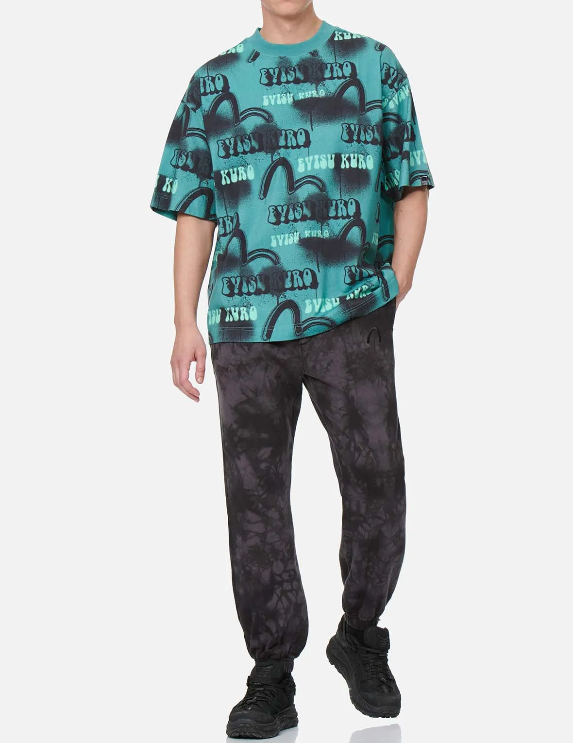 Logo Embroidery Tie-dyed Sweatpants