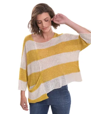 Luxe Pocket-Hem Sweater, Yellow