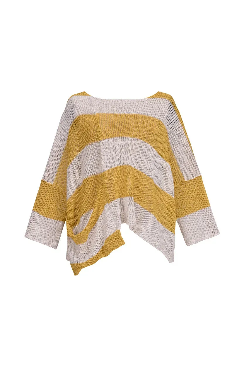 Luxe Pocket-Hem Sweater, Yellow