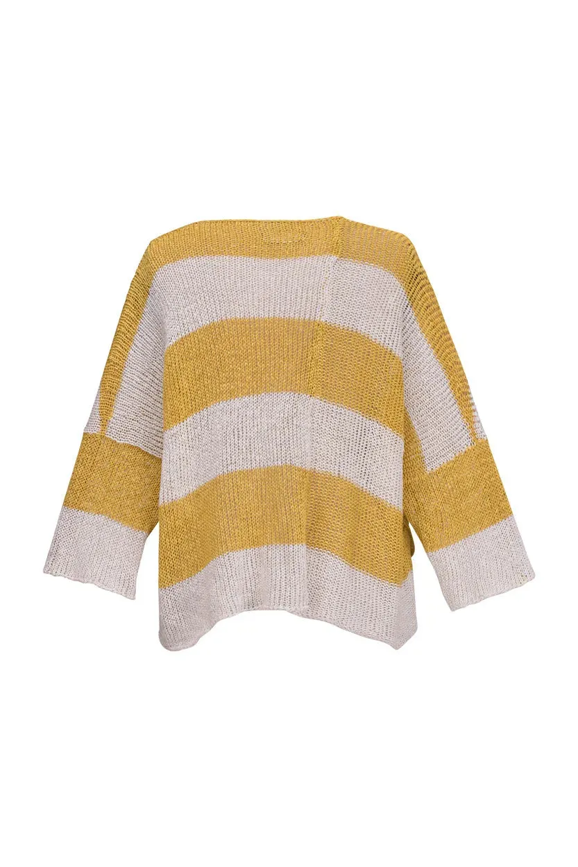 Luxe Pocket-Hem Sweater, Yellow