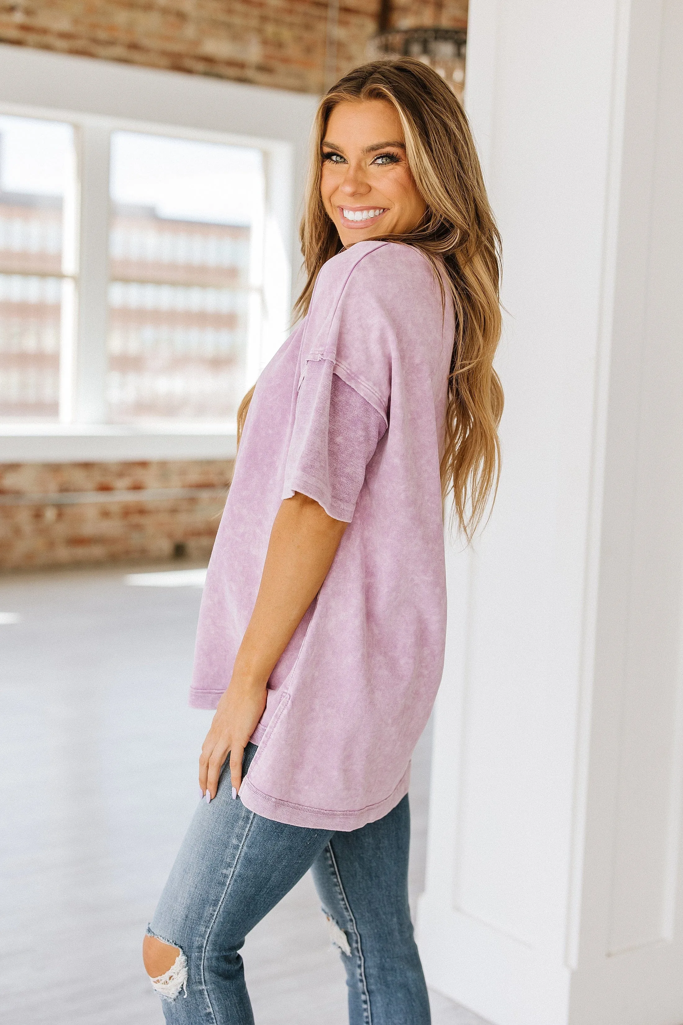 Macy Exposed Seam Oversized Tee | DROPSHIP