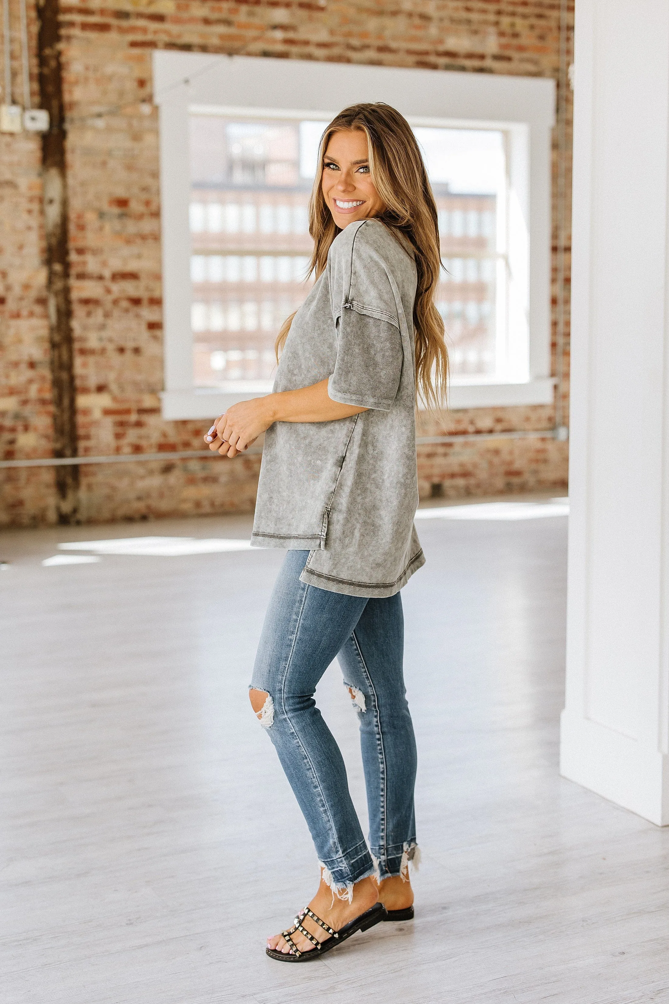 Macy Exposed Seam Oversized Tee | DROPSHIP