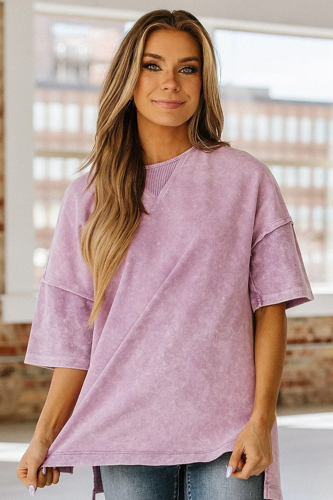 Macy Exposed Seam Oversized Tee | DROPSHIP