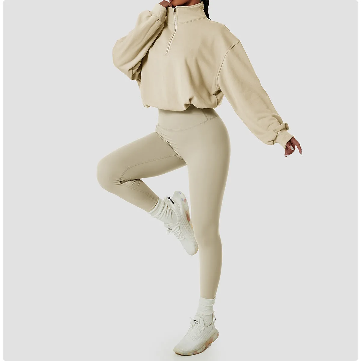 MB FASHION ZIP UP PULL-OVER ACTIVE WEAR TOP 6464LY