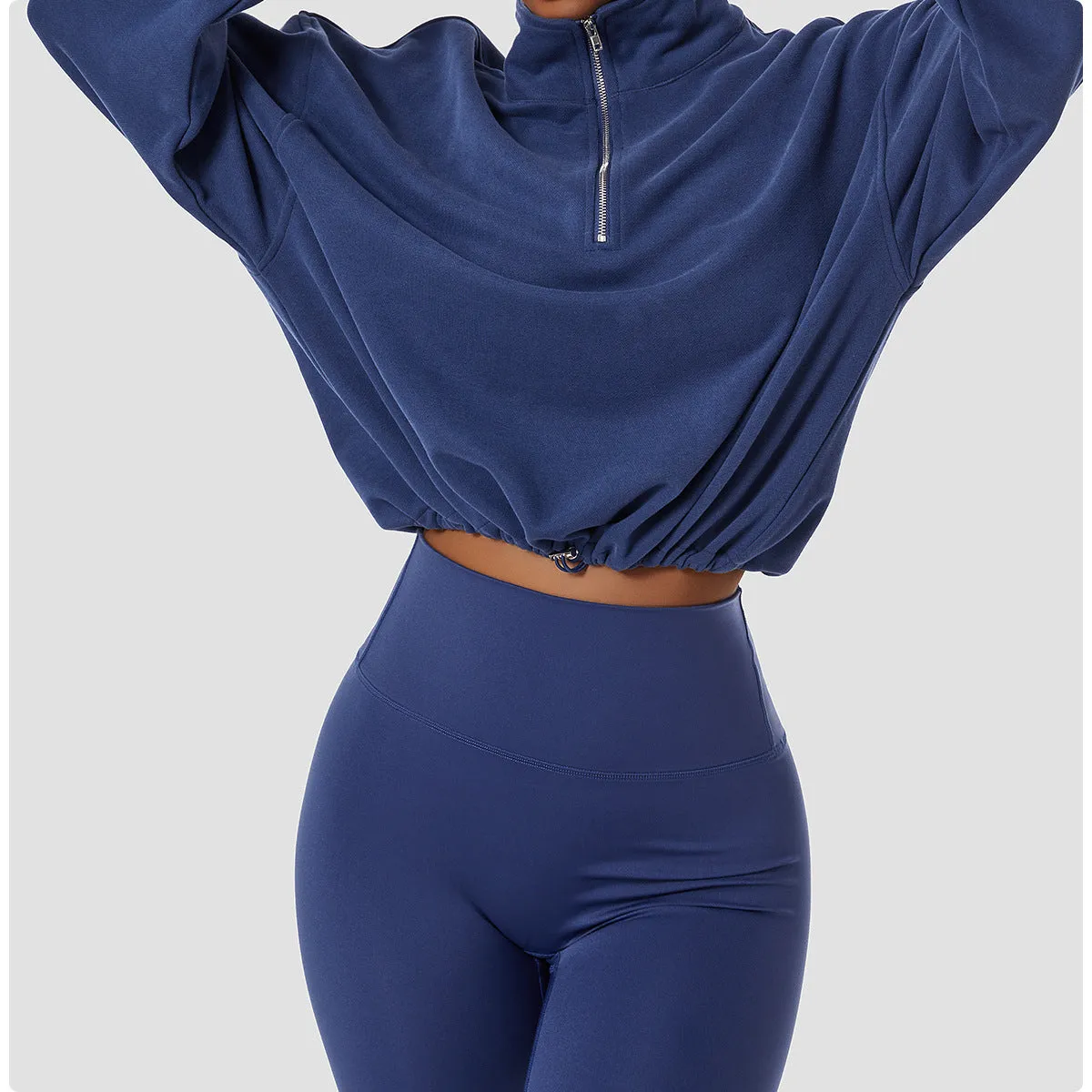 MB FASHION ZIP UP PULL-OVER ACTIVE WEAR TOP 6464LY