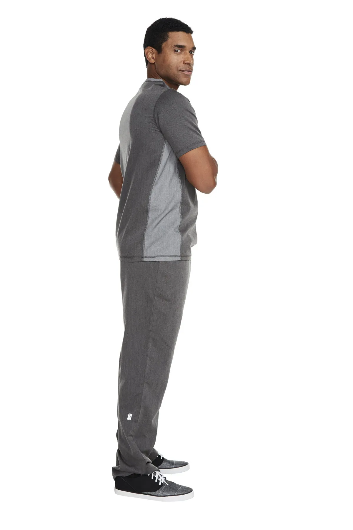 Men's "Sport" V-Neck Top - Heather Graphite