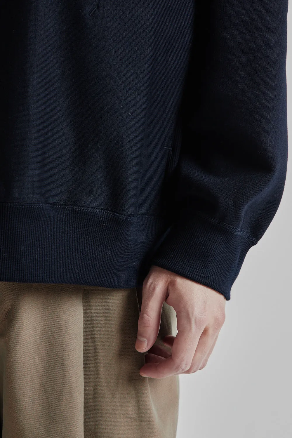 Mercerised Cotton Sweatshirt - Dark Navy
