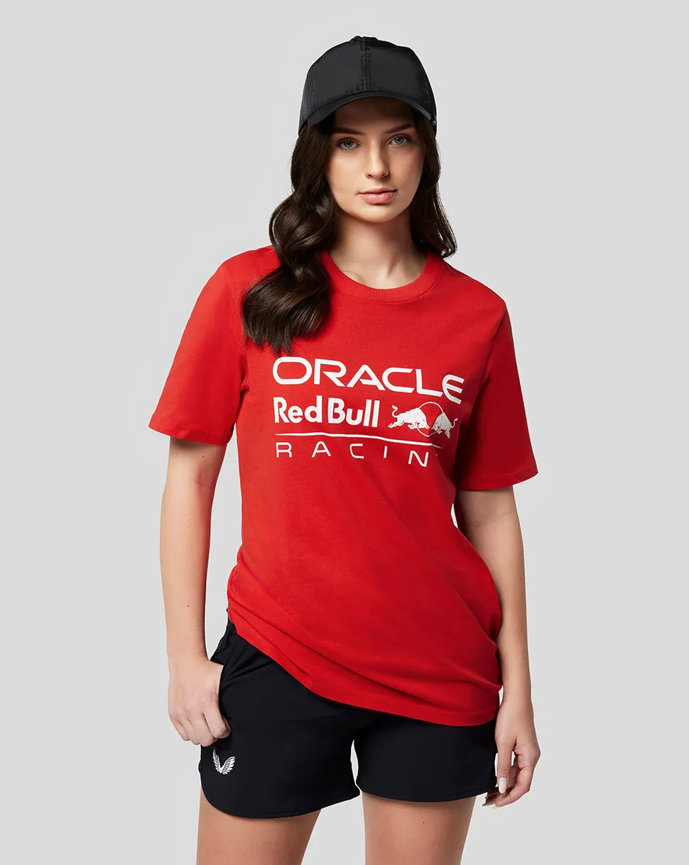 ORACLE RED BULL RACING UNISEX LARGE FRONT LOGO TEE - FLAME SCARLET
