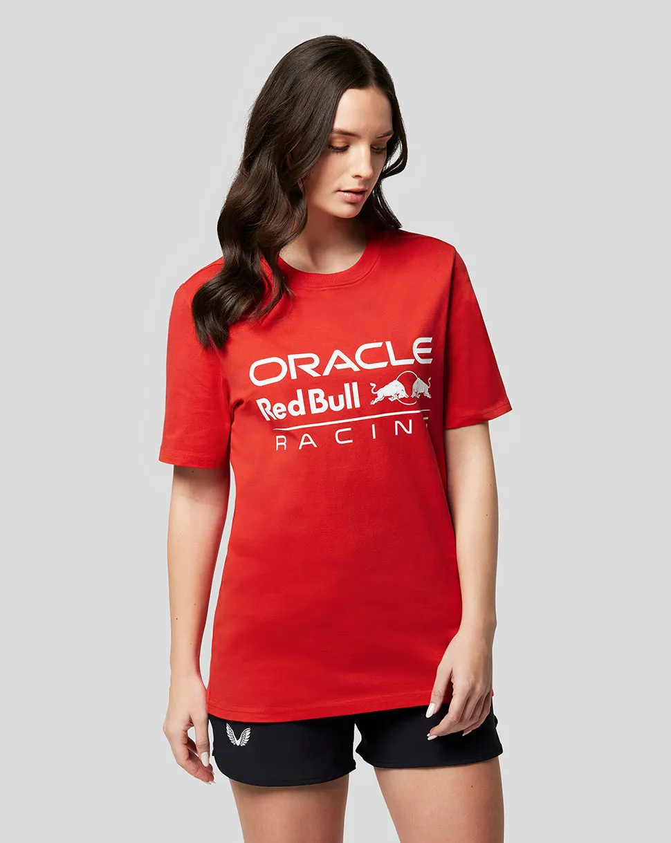 ORACLE RED BULL RACING UNISEX LARGE FRONT LOGO TEE - FLAME SCARLET