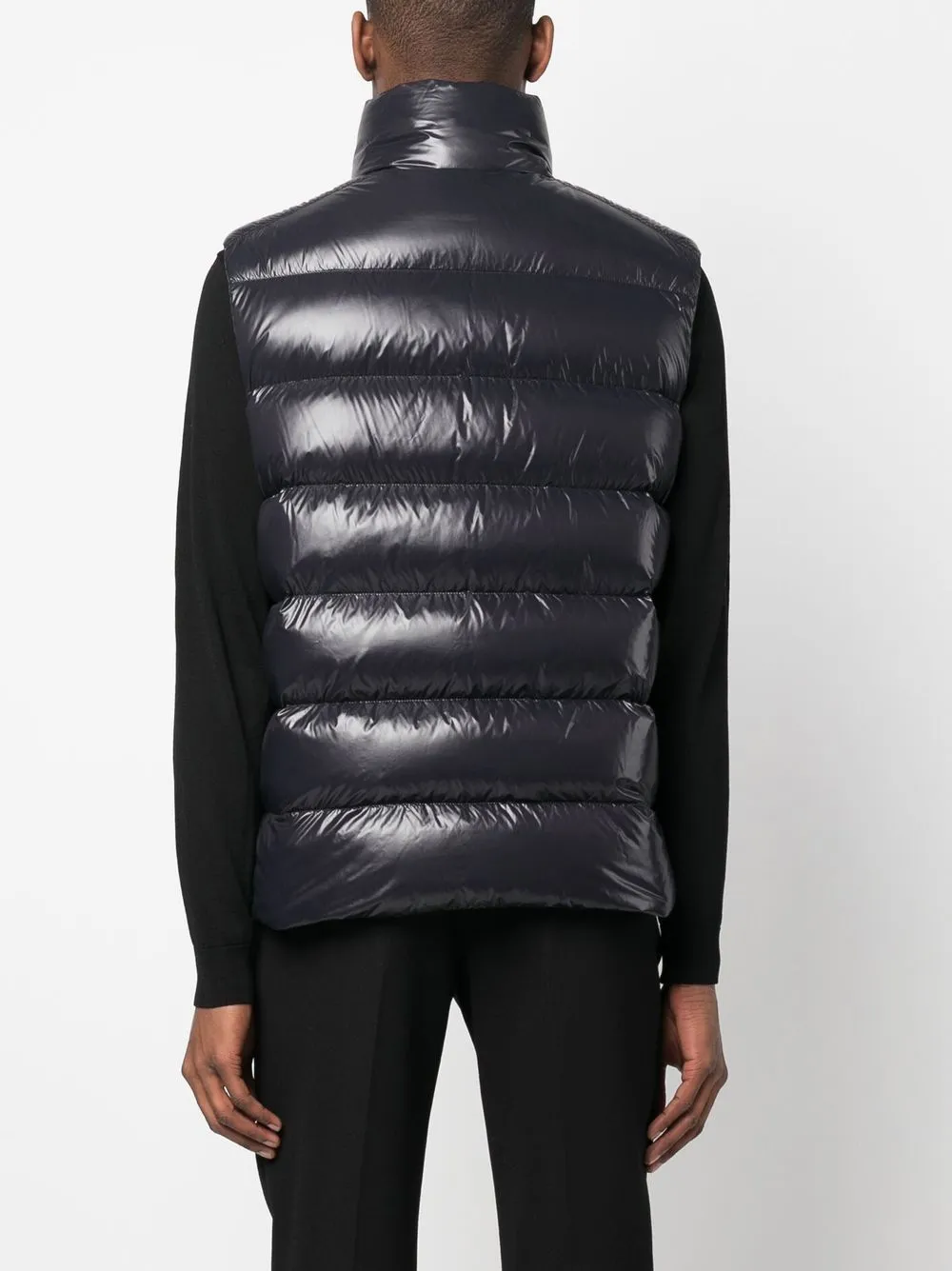padded logo-patch gilet