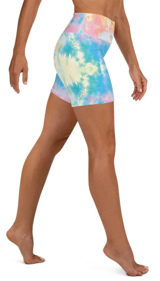 Pastel Tie Dye Yoga Shorts