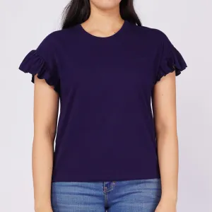 Petrol Ladies Basic Tees Boxy Fitting CVC Jersey Fabric Trendy Fashion Casual Top 156854 (Peacoat)
