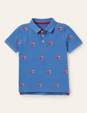 Piqué Polo Shirt-Elizabethan Blue Fire Engines