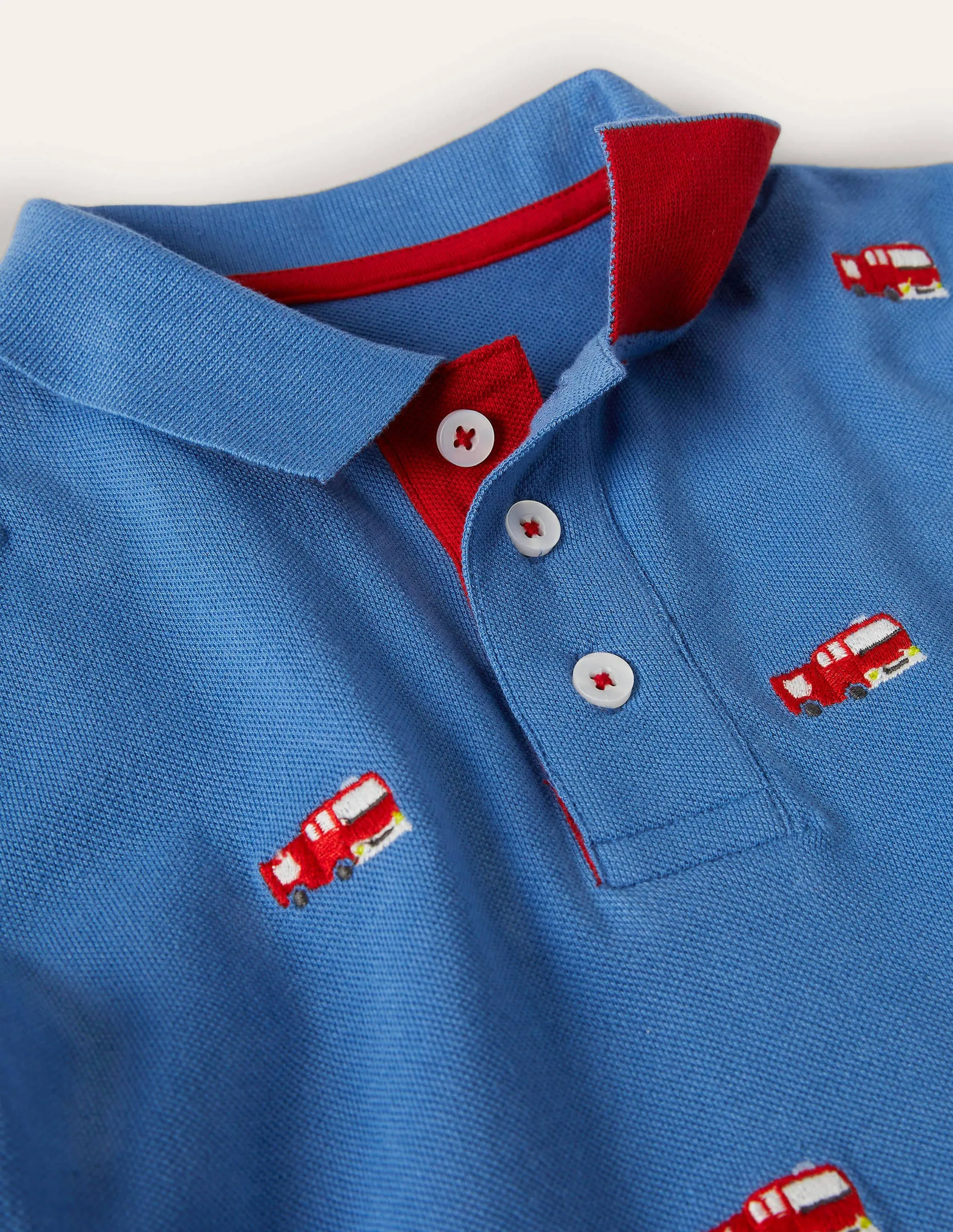 Piqué Polo Shirt-Elizabethan Blue Fire Engines