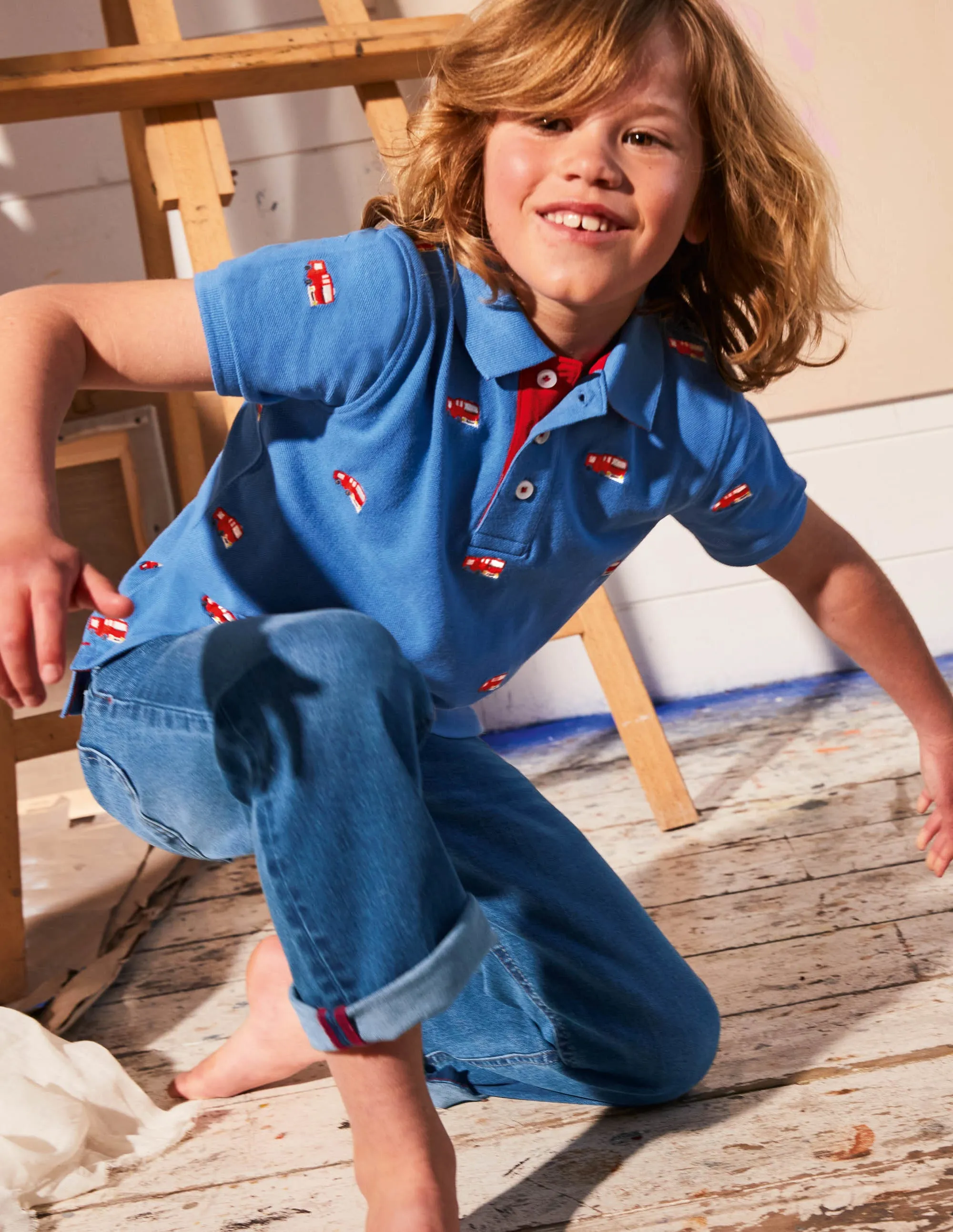 Piqué Polo Shirt-Elizabethan Blue Fire Engines